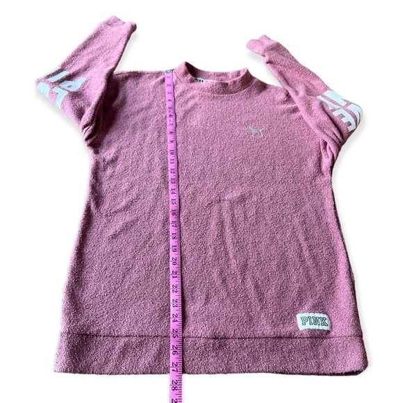 PINK Victoria’s Secret Dusty Rose Mock Neck Fuzzy Knit Sweatshirt, XS - Picture 8 of 8
